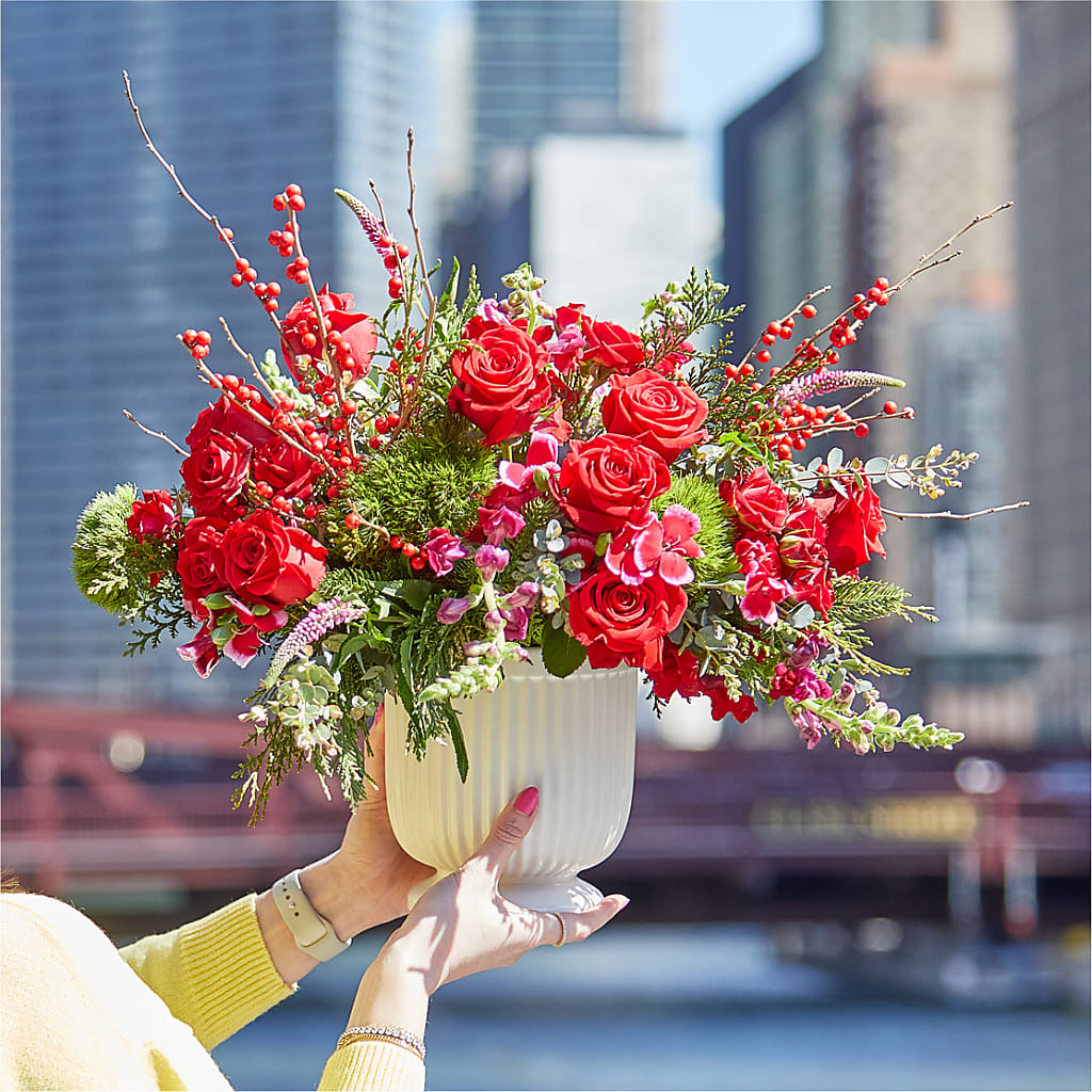 Big Red Bow Bouquet – M & R FLOWER AND GIFT SHOP, Lancaster CA
