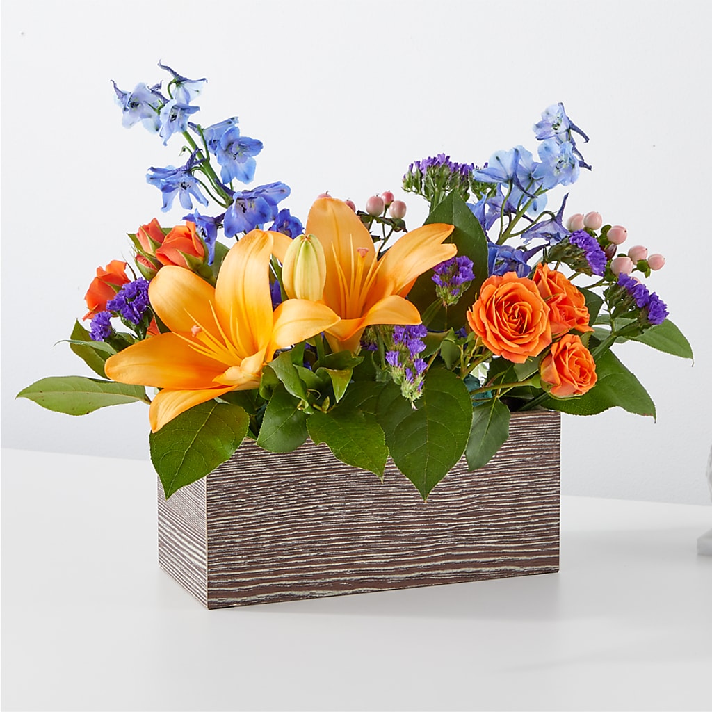Radiant Citrus Box Bouquet – M & R FLOWER AND GIFT SHOP, Lancaster CA