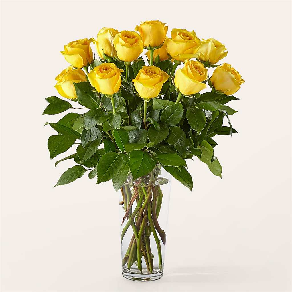 Long Stem Yellow Rose Bouquet – M & R FLOWER AND GIFT SHOP, Lancaster CA