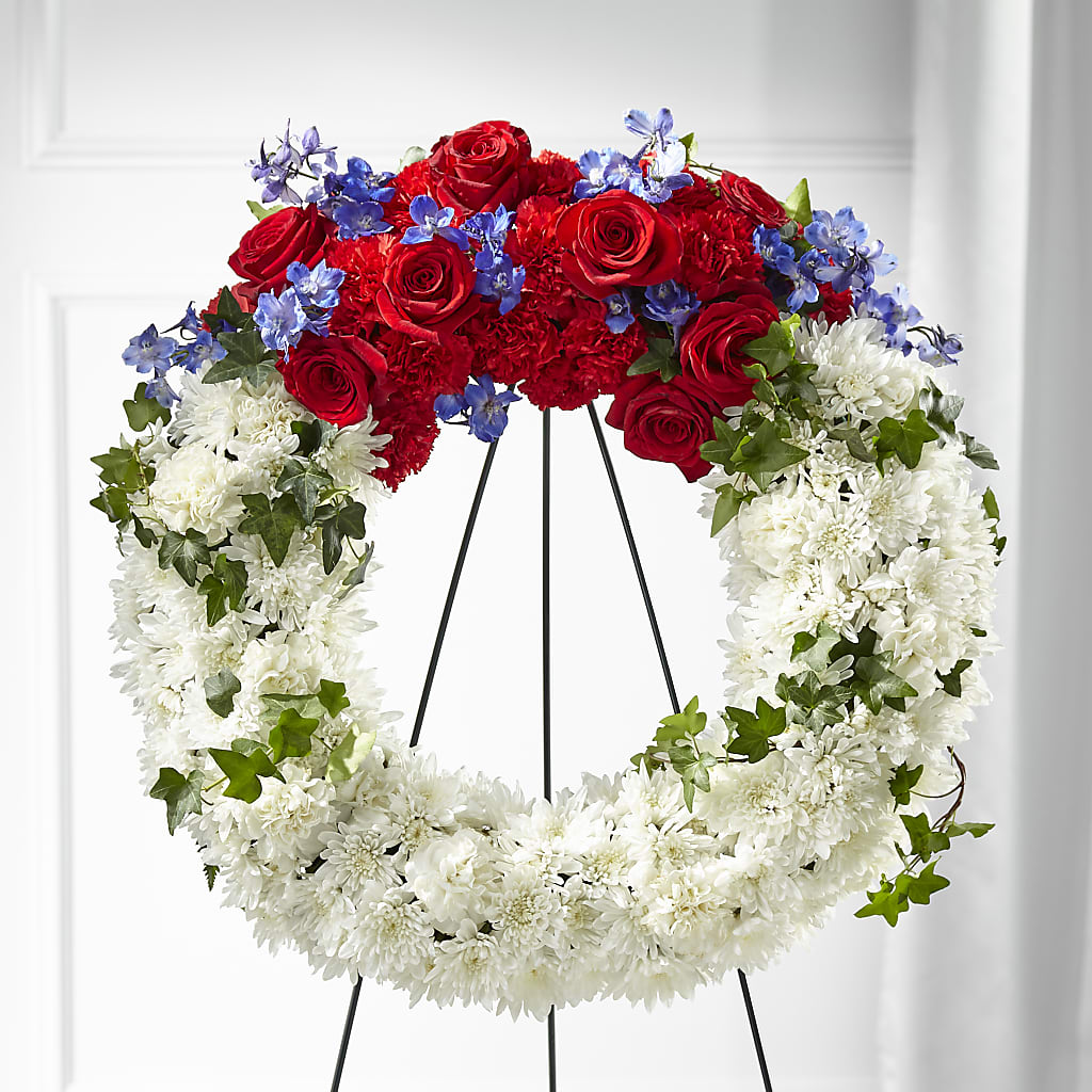 Patriotic Passion Wreath – M & R FLOWER AND GIFT SHOP, Lancaster CA