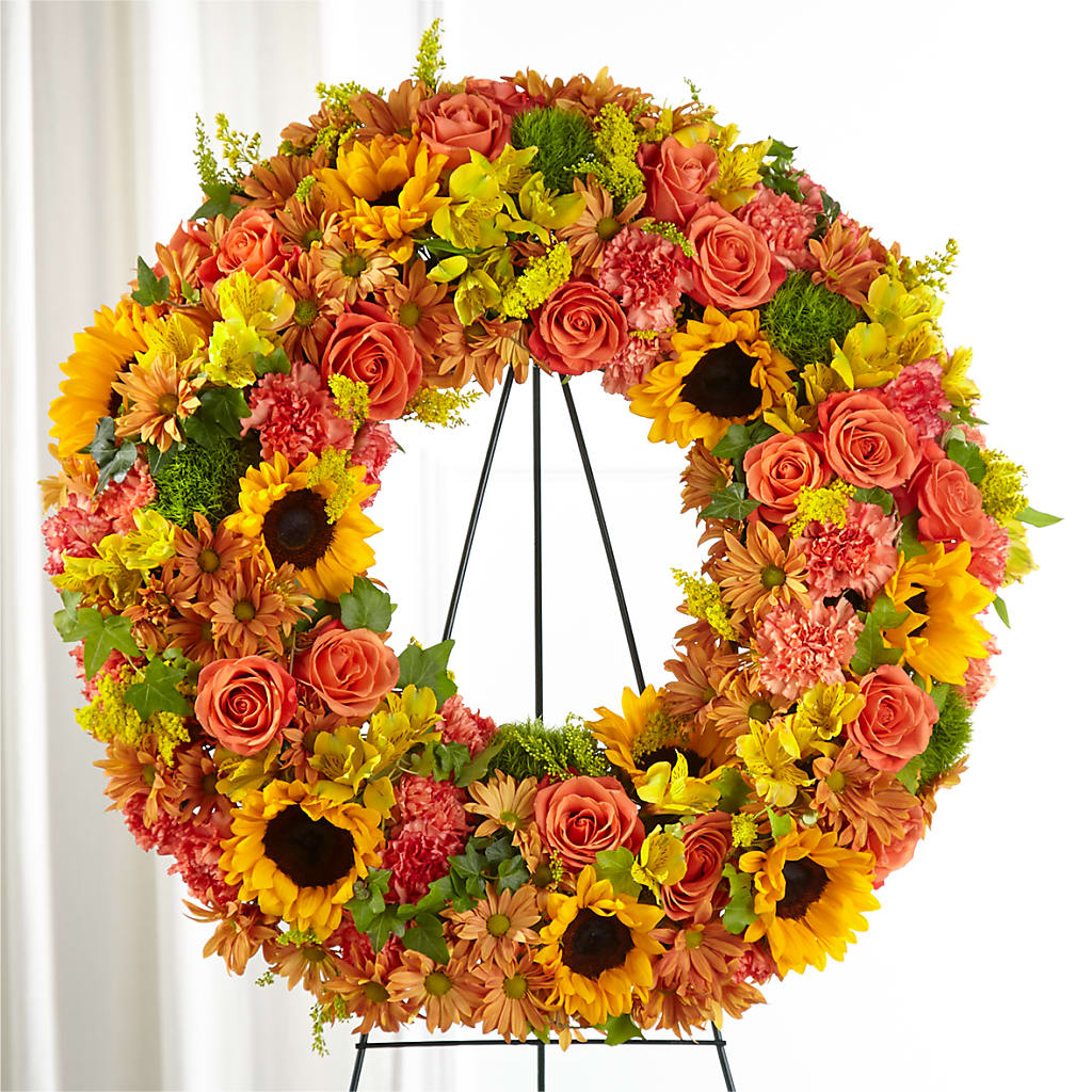 Autumnal Memories Wreath (Standard) – M & R FLOWER AND GIFT SHOP, Lancaster CA