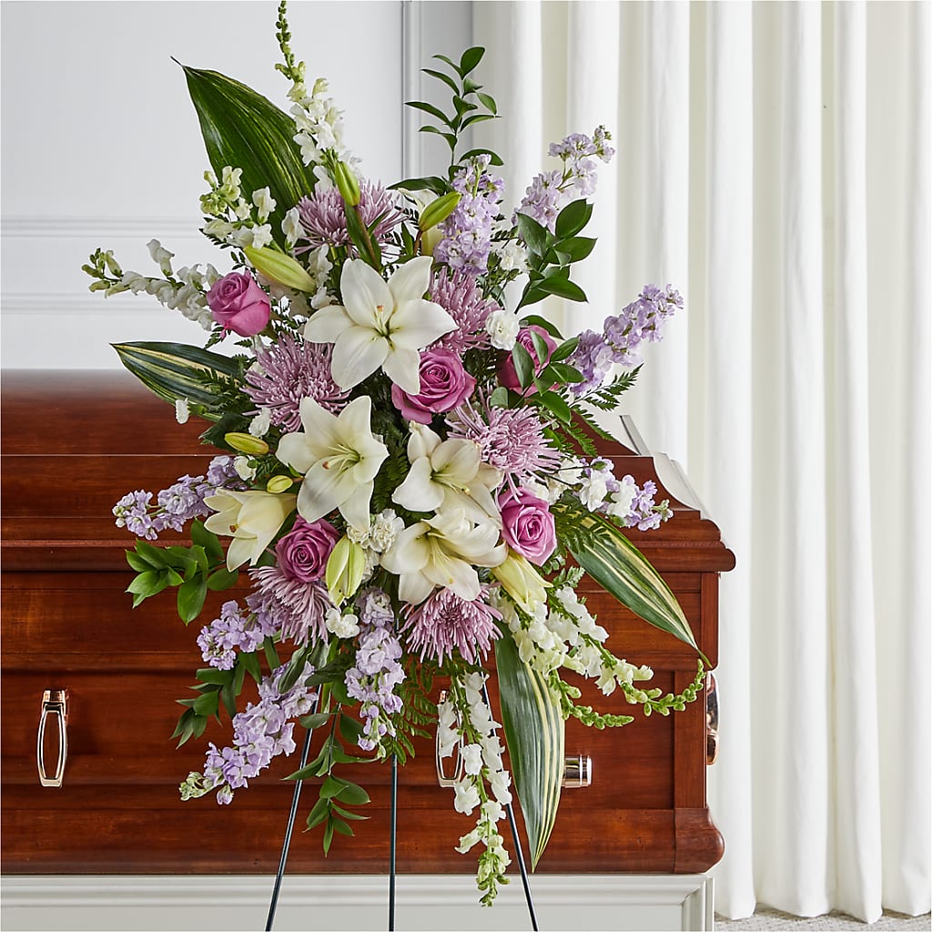 Grateful Hearts Standing Spray – M & R FLOWER AND GIFT SHOP, Lancaster CA