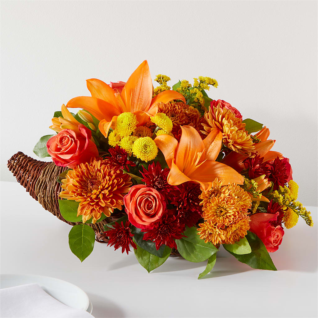 Bouquet of Blessings Cornucopia – M & R FLOWER AND GIFT SHOP, Lancaster CA