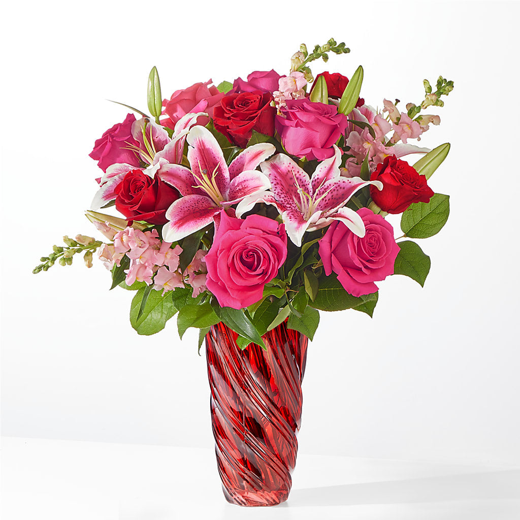 Always You Bouquet with Luxe Swirl Vase – M & R FLOWER AND GIFT SHOP, Lancaster CA