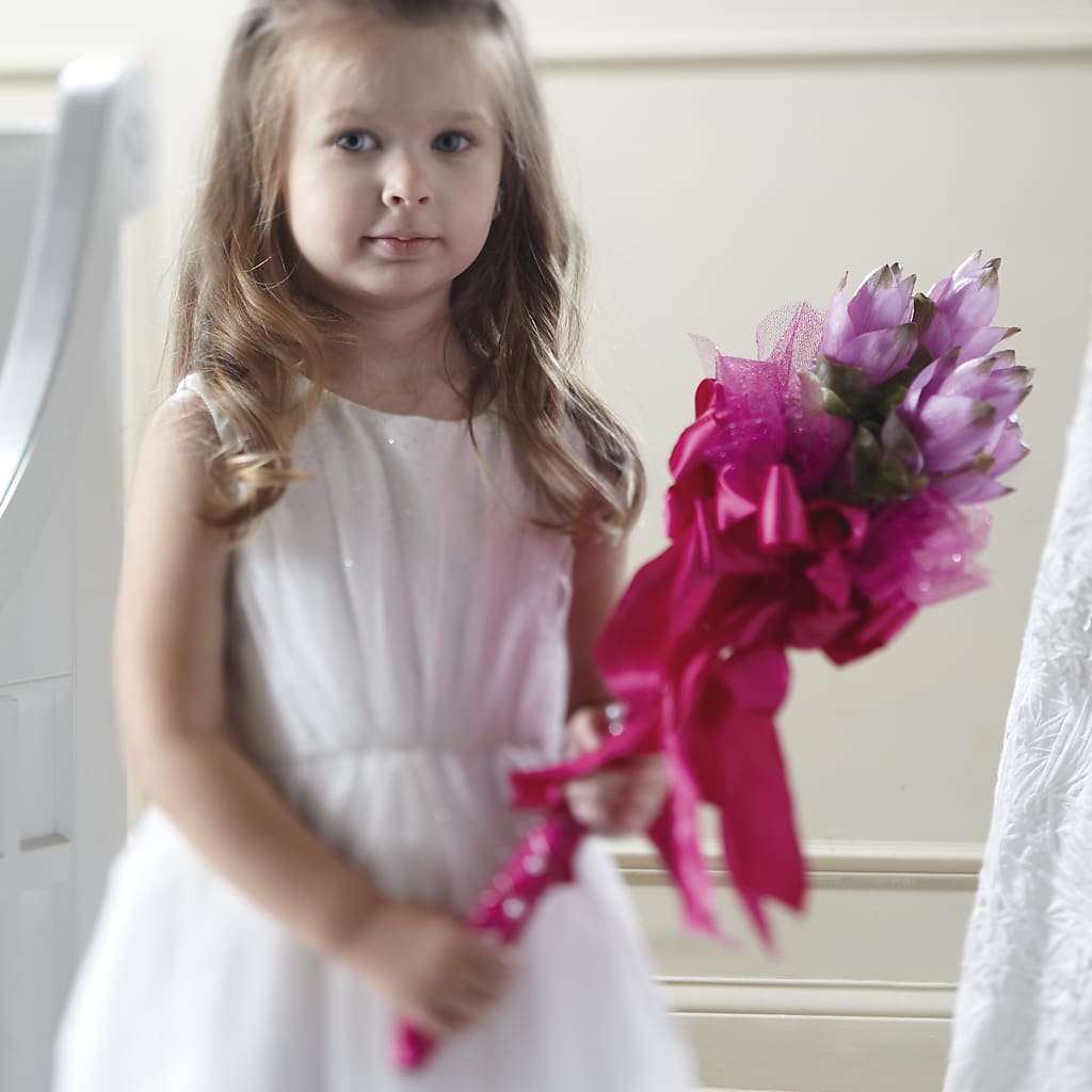 Sparkle Pink Flower Girl Bouquet – M & R FLOWER AND GIFT SHOP, Lancaster CA