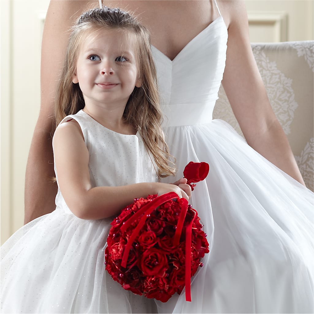 Pure at Heart Flower Girl Arrangement – M & R FLOWER AND GIFT SHOP, Lancaster CA