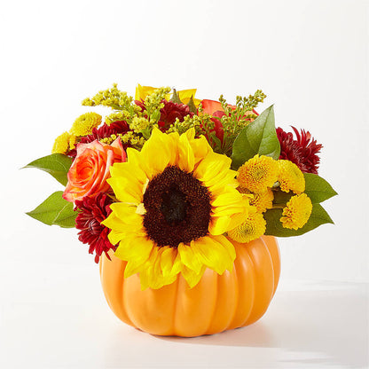 Golden Gourd Pumpkin Bouquet – M & R FLOWER AND GIFT SHOP, Lancaster CA
