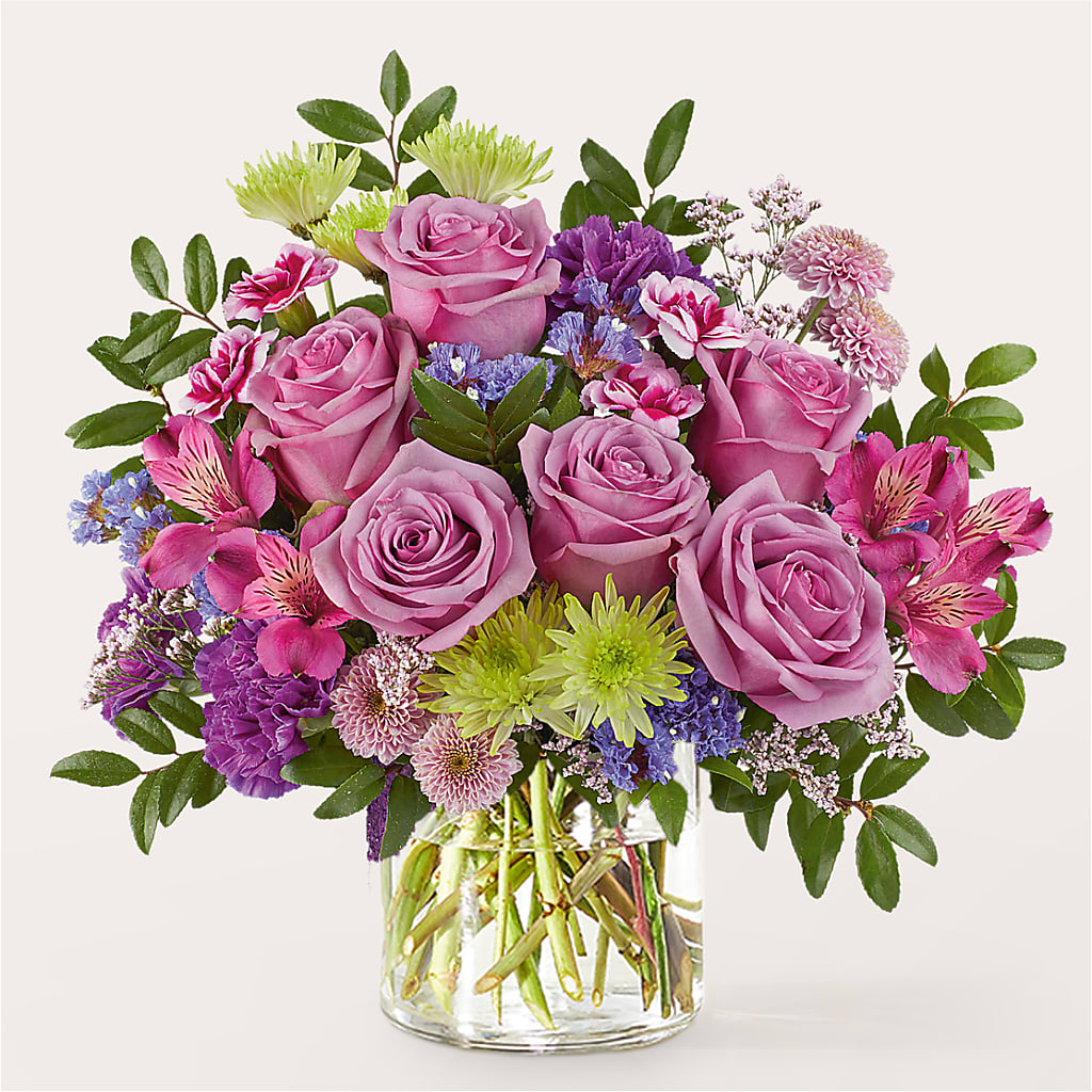 Glass Half Full Bouquet – M & R FLOWER AND GIFT SHOP, Lancaster CA