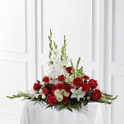 Crimson & White Arrangement – M & R FLOWER AND GIFT SHOP, Lancaster CA