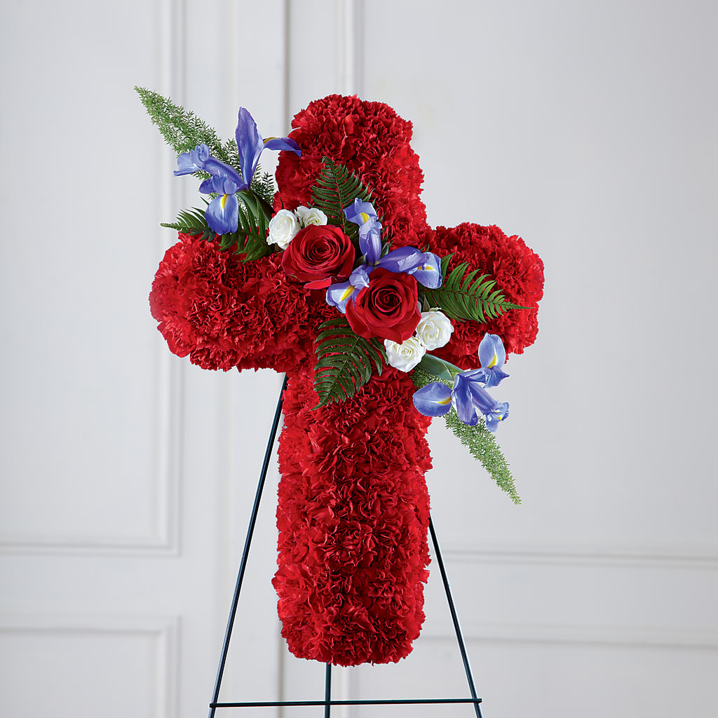 Faithful Hero Floral Cross – M & R FLOWER AND GIFT SHOP, Lancaster CA
