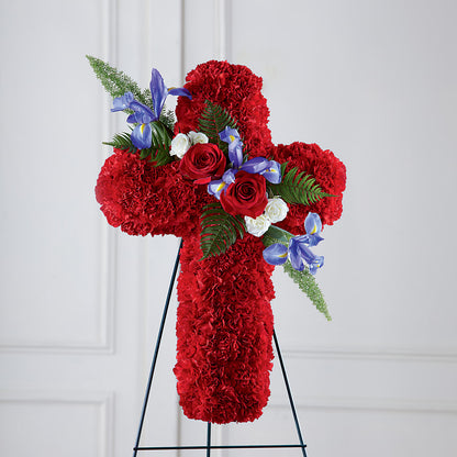 Faithful Hero Floral Cross – M & R FLOWER AND GIFT SHOP, Lancaster CA