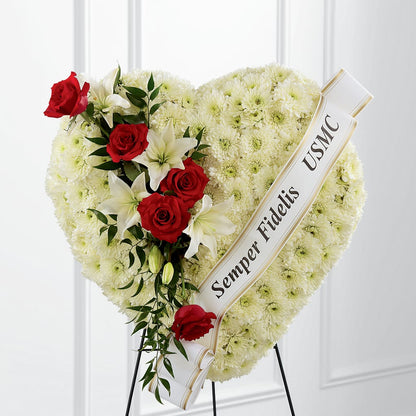 Heartfelt Hero Standing Heart – M & R FLOWER AND GIFT SHOP, Lancaster CA