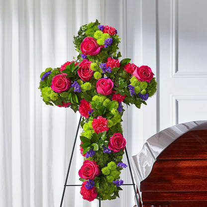 Tribute Rose Floral Cross – M & R FLOWER AND GIFT SHOP, Lancaster CA