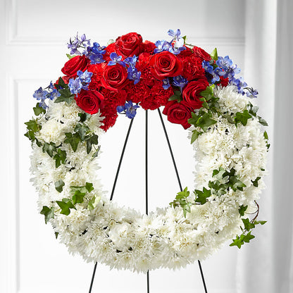 Patriotic Passion Wreath – M & R FLOWER AND GIFT SHOP, Lancaster CA