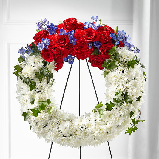 Patriotic Passion Wreath – M & R FLOWER AND GIFT SHOP, Lancaster CA
