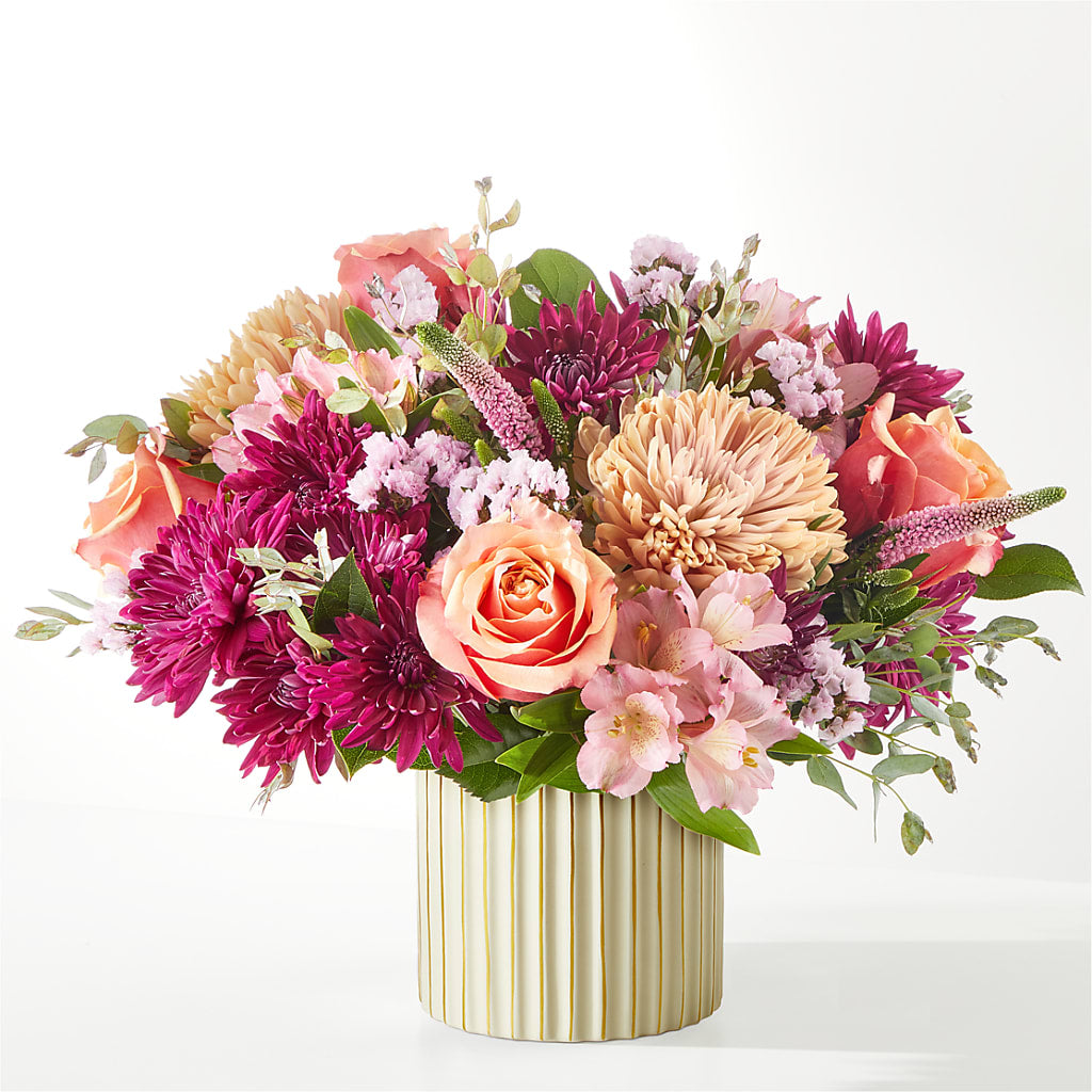 Berry Cobbler Bouquet with Ivory Vase – M & R FLOWER AND GIFT SHOP, Lancaster CA