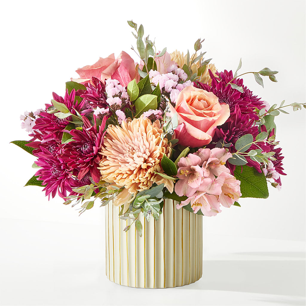 Berry Cobbler Bouquet with Ivory Vase – M & R FLOWER AND GIFT SHOP, Lancaster CA