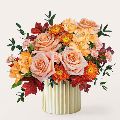 Spiced Latte Bouquet with Ivory Vase – M & R FLOWER AND GIFT SHOP, Lancaster CA