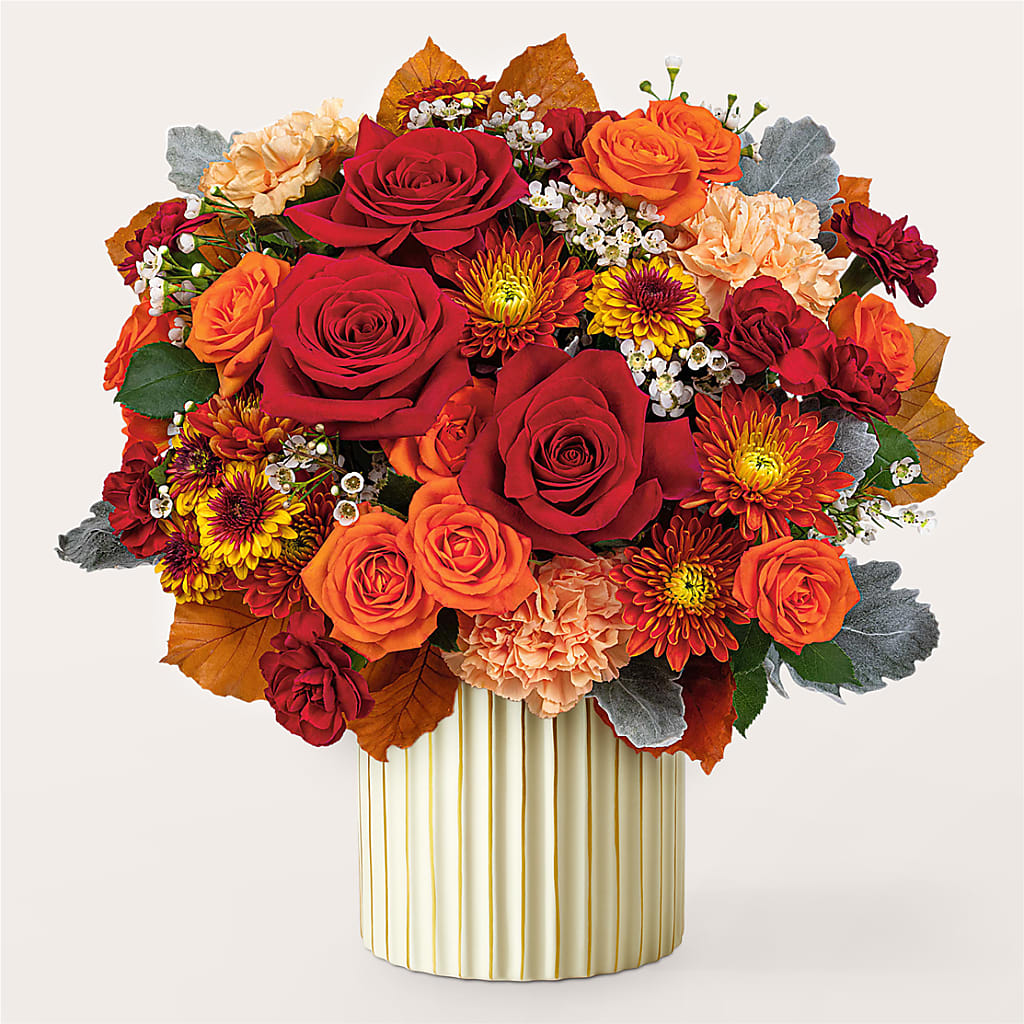 Merlot Bouquet with Ivory Vase – M & R FLOWER AND GIFT SHOP, Lancaster CA