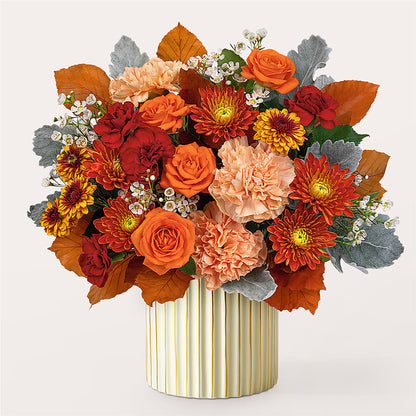 Merlot Bouquet with Ivory Vase – M & R FLOWER AND GIFT SHOP, Lancaster CA