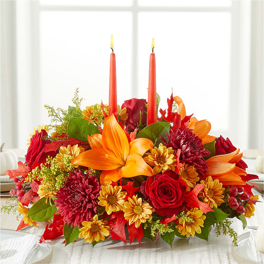 Autumn's Embrace Centerpiece – M & R FLOWER AND GIFT SHOP, Lancaster CA