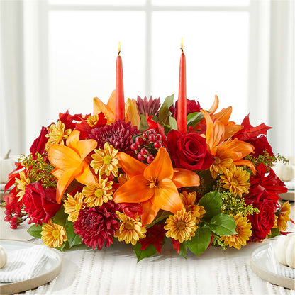 Autumn's Embrace Centerpiece – M & R FLOWER AND GIFT SHOP, Lancaster CA