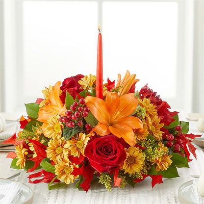 Autumn's Embrace Centerpiece – M & R FLOWER AND GIFT SHOP, Lancaster CA