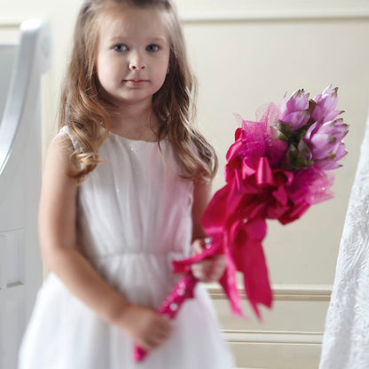 Sparkle Pink Flower Girl Bouquet – M & R FLOWER AND GIFT SHOP, Lancaster CA