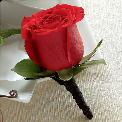 Red Rose Boutonniere – M & R FLOWER AND GIFT SHOP, Lancaster CA