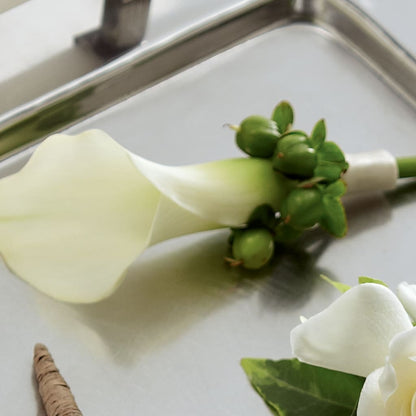 White Calla Boutonniere – M & R FLOWER AND GIFT SHOP, Lancaster CA